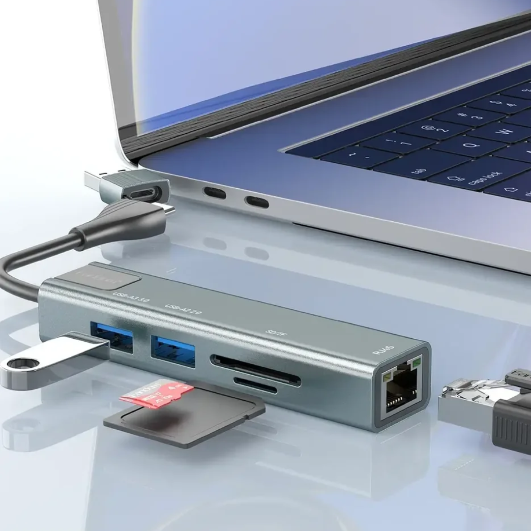 Earldom HUB24 USB-A + USB-C HUB, 4 Porta