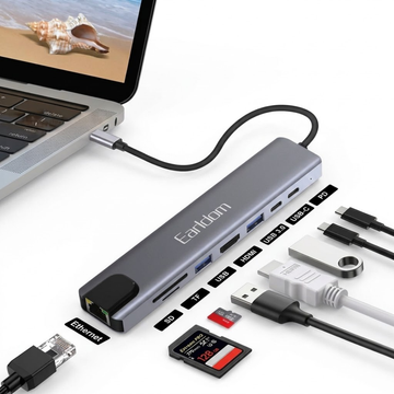 Stacion Lidhës USB-C 8 në 1
