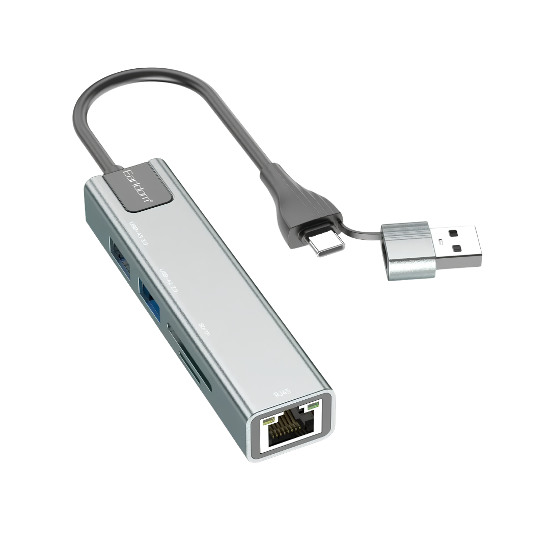 Earldom HUB24 USB-A + USB-C HUB, 4 Porta